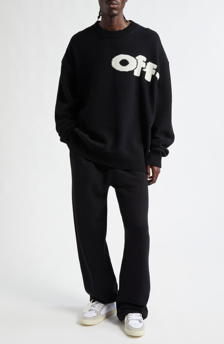 Off-White Shared Logo Intarsia Wool Blend Crewneck Sweater, Alternate, color, 