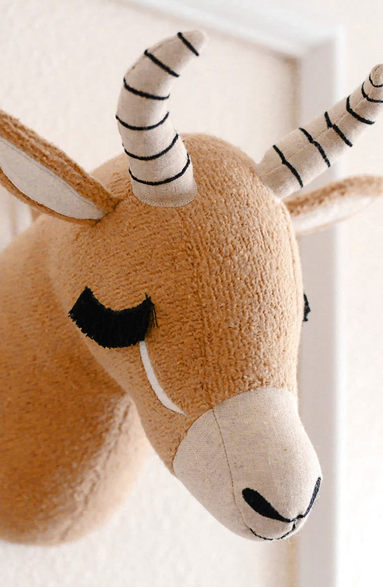 CRANE BABY Safari Animal Plush Head Wall Art, Alternate, color, Brown Antelope