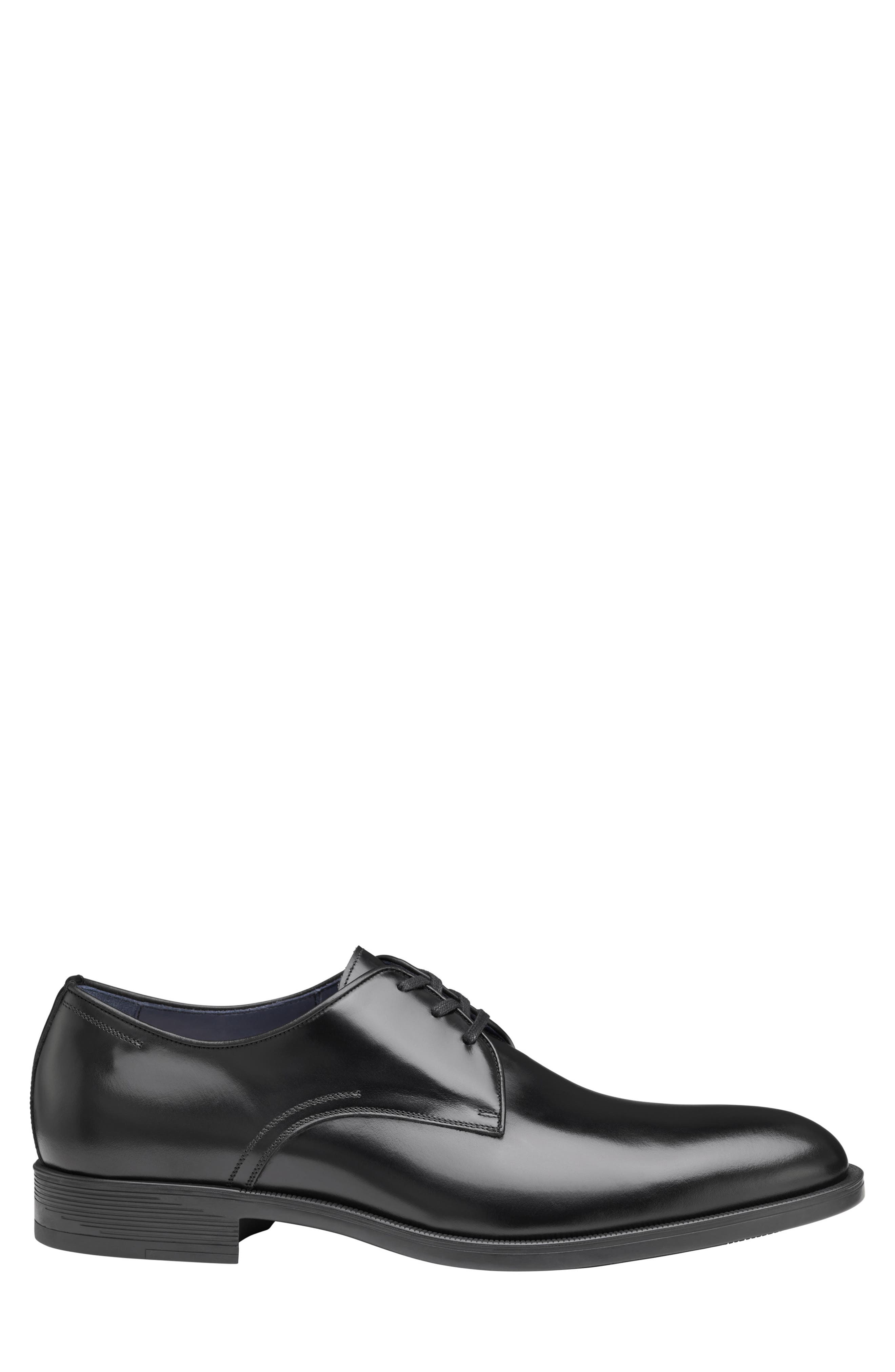 Johnston & Murphy Flynch Plain Toe Derby, Alternate, color, Black Italian Calfskin