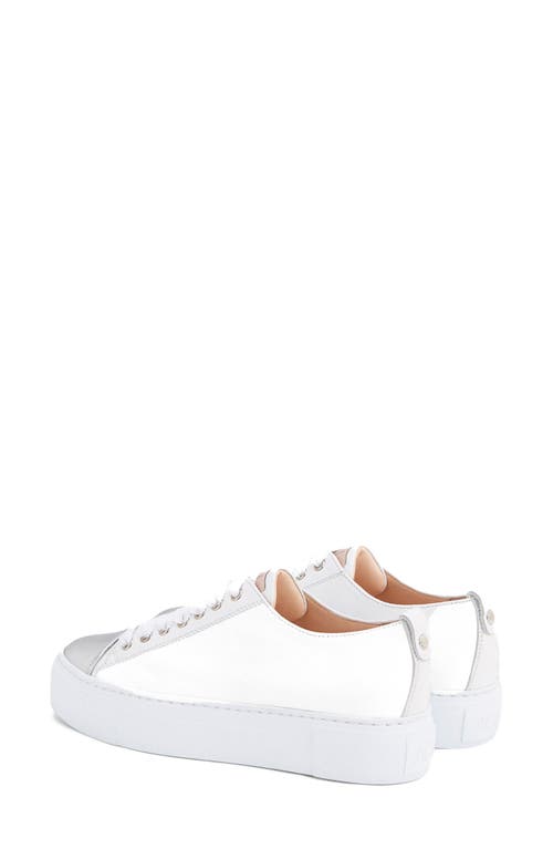 Agl Attilio Giusti Leombruni Agl Mollie Metallic Toe Platform Sneaker In White
