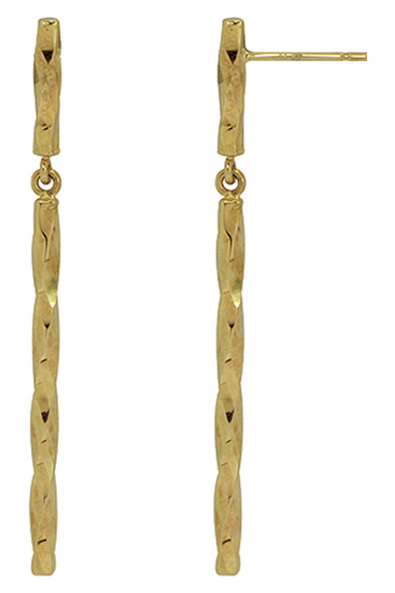14k Gold Diamond Cut Stick Drop Earrings, Main, color, GOLD