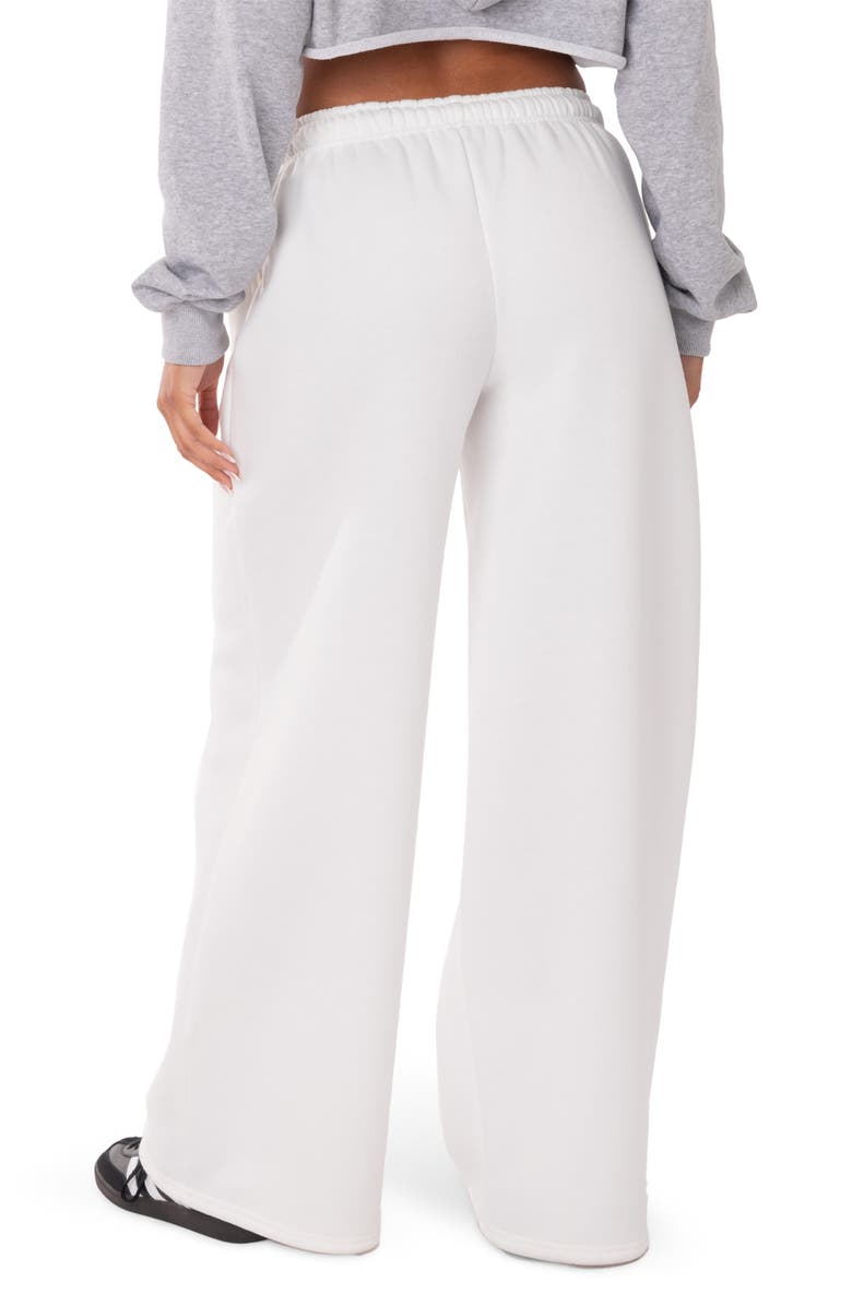 EDIKTED Kamari Low Rise Wide Leg Sweatpants, Alternate, color, White