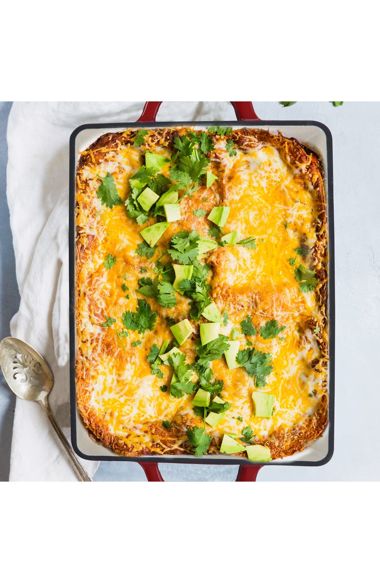 Crock-pot 13 in. Enameled Cast Iron Lasagna Pan, Alternate, color, Red