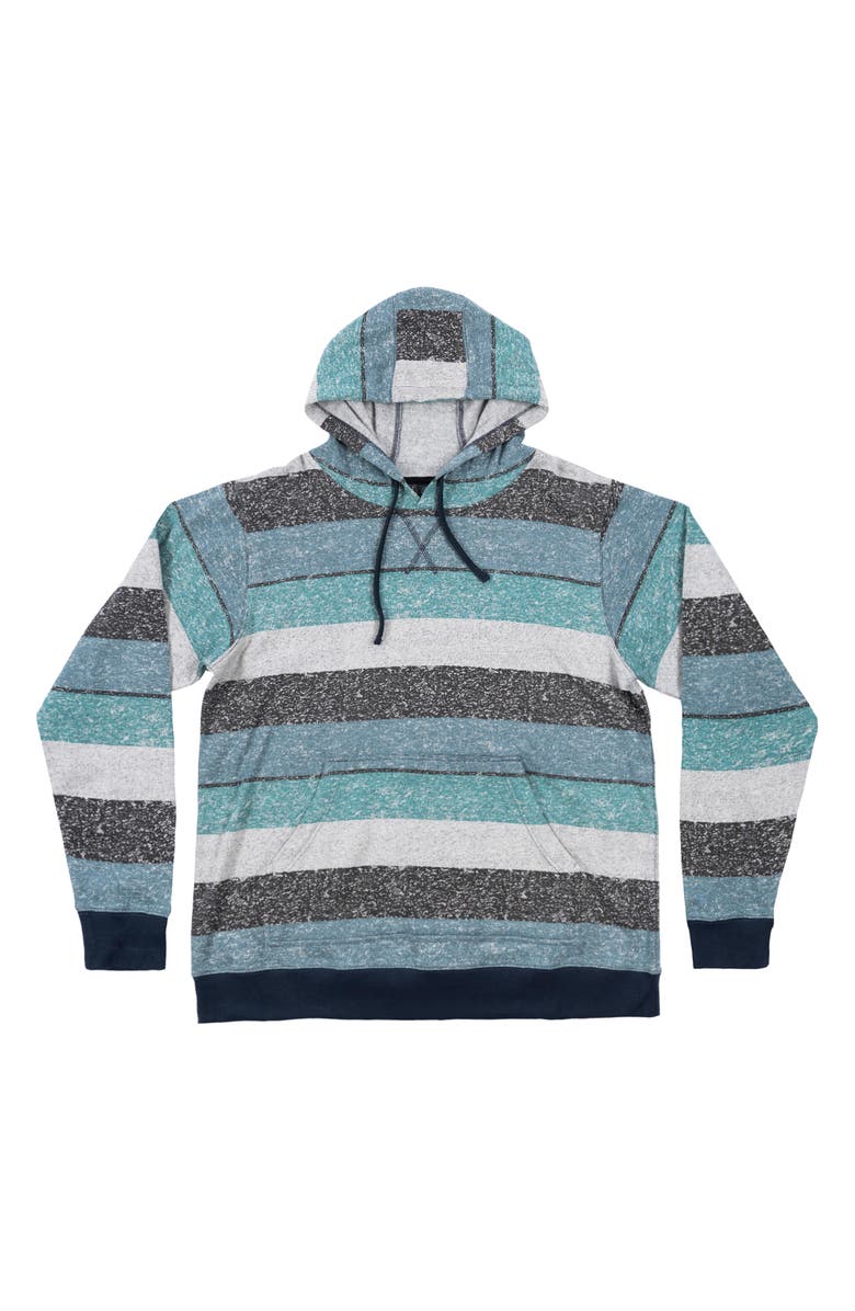 BURNSIDE Fleece Pullover Hoodie, Main, color, Light Blue/ Black