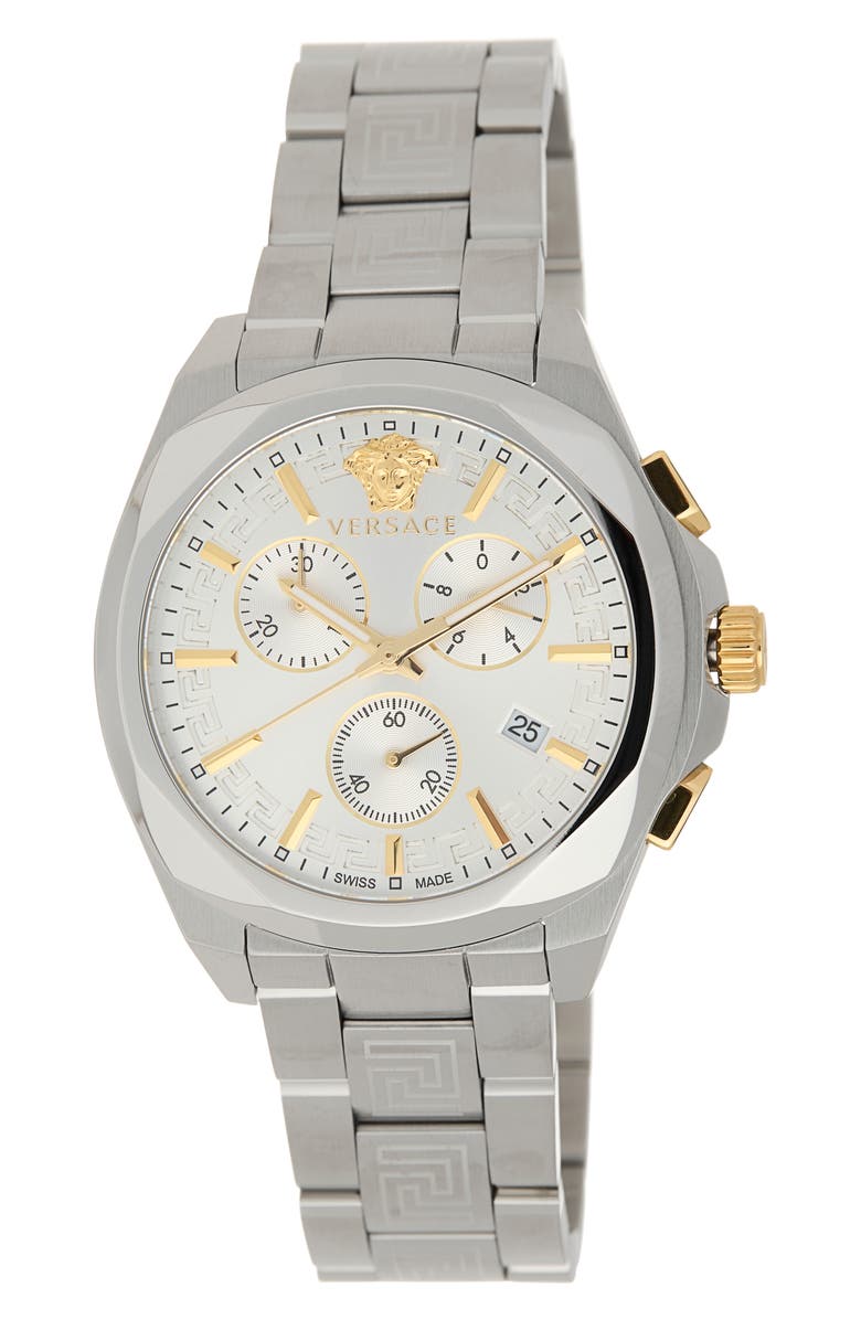 Versace Medusa Chronograph Bracelet Watch, 40mm, Main, color, Stainless Steel