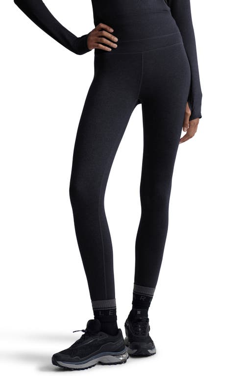 Varley Always Warm Super High Waist Base Layer Leggings In Black Marl