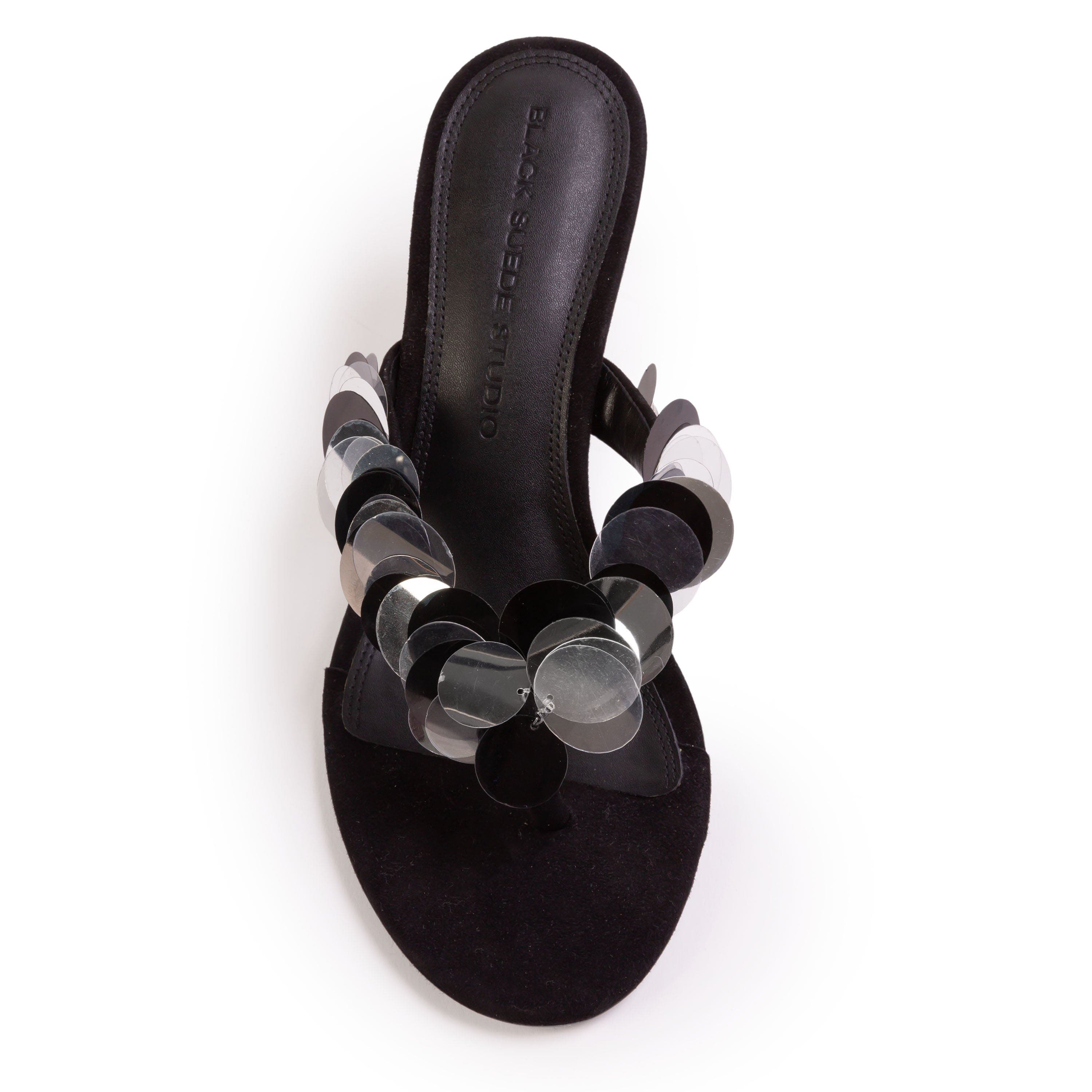 BLACK SUEDE STUDIO Glw 70 Sandal, Alternate, color, Black Suede