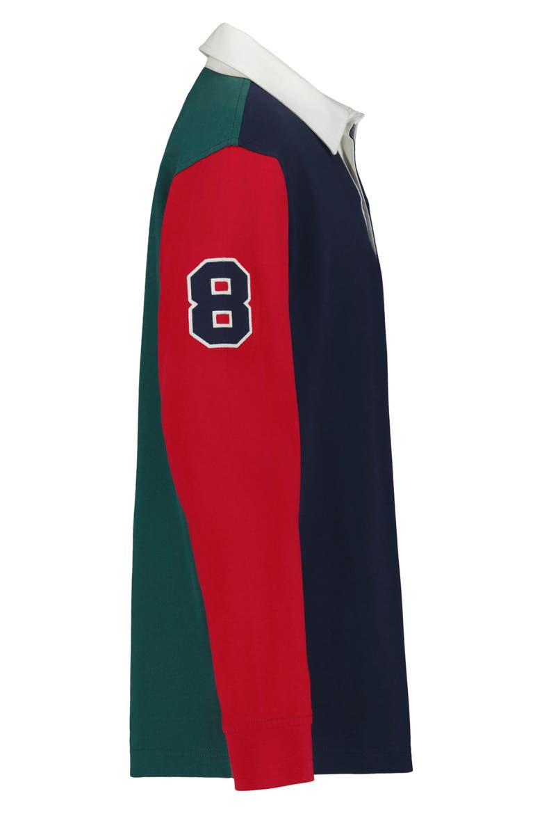 Kids' Colorblock Rugby Shirt, Alternate, color, NAVY BLAZER