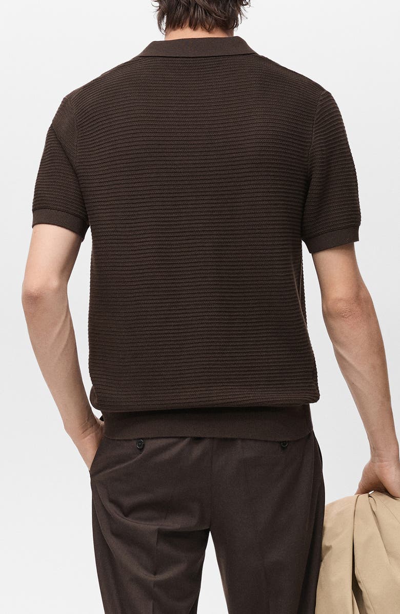 MANGO Structured Stripe Cotton Knit Polo, Alternate, color, 