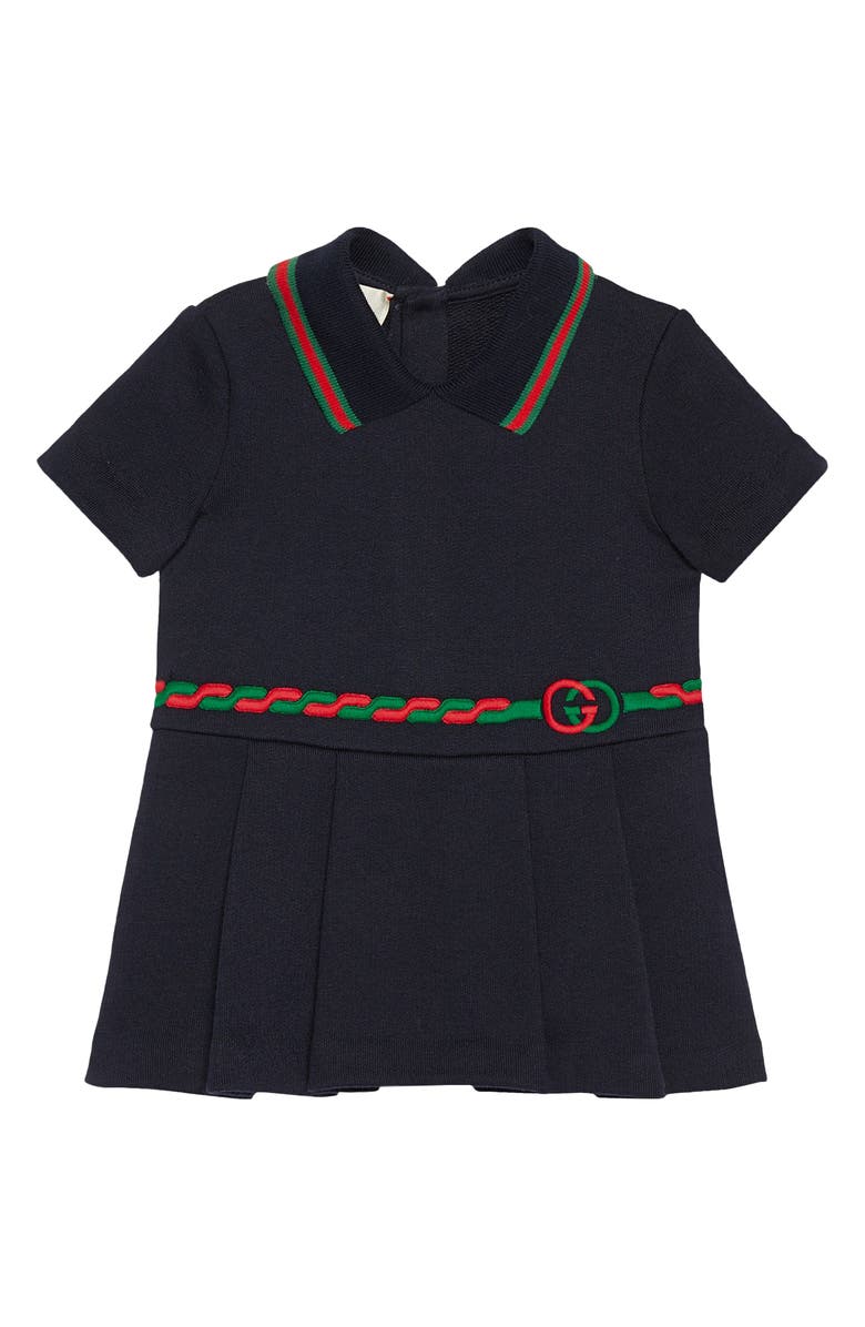 Gucci Trompe l'Oeil Belt Polo Dress, Main, color, 