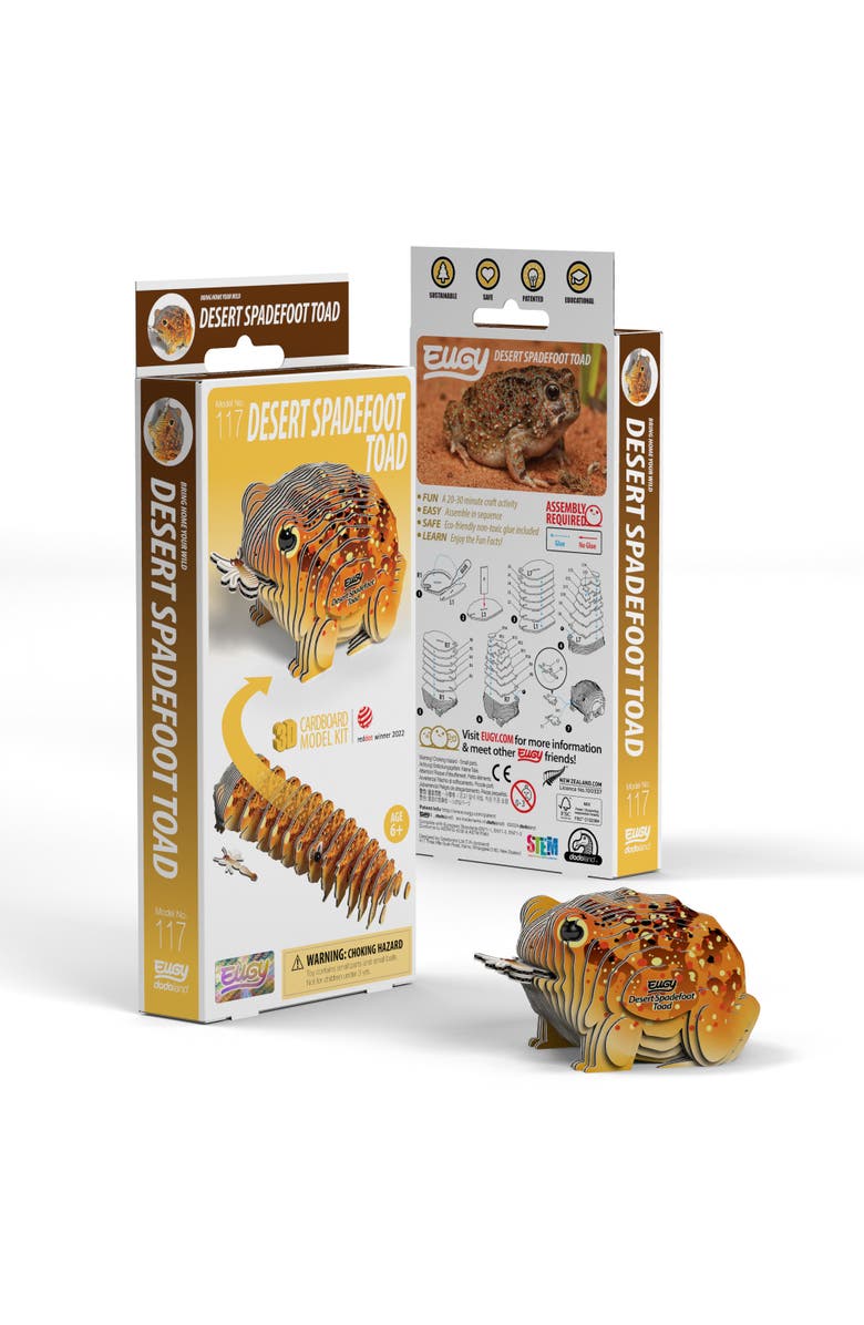 Eugy Puzzles Desert Spadefoot Toad 3D Puzzle, Main, color, NO COLOR