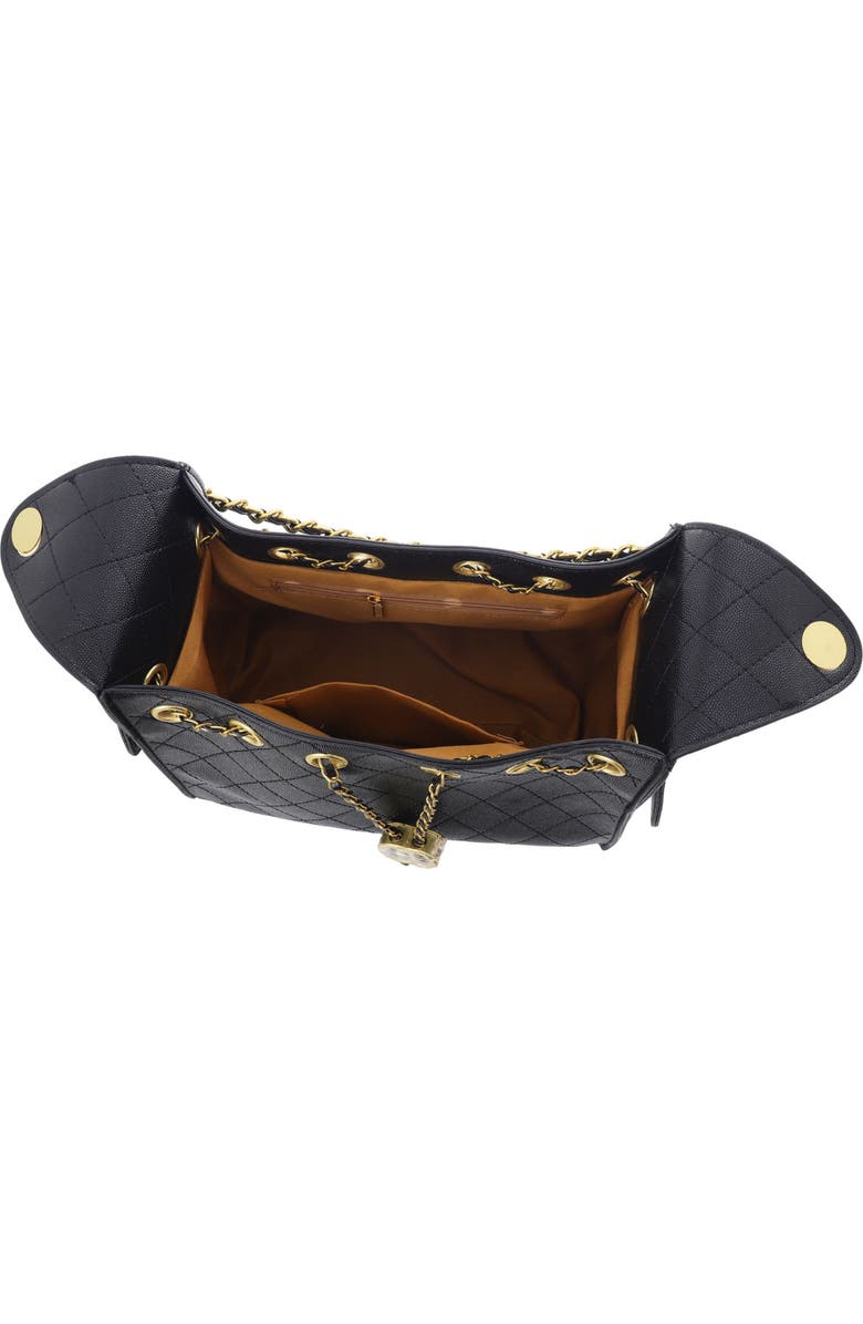 Adornia Quilted Faux Leather Shoulder Bag, Alternate, color, Black