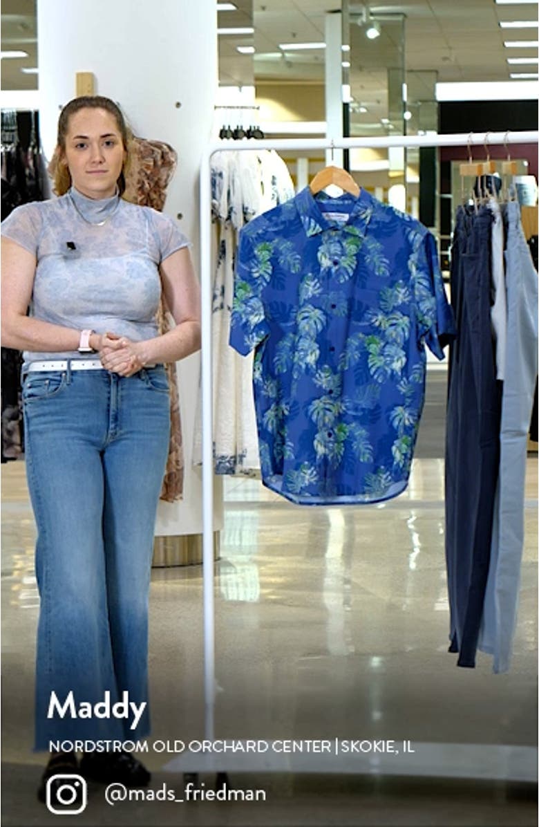 Bahama Coast Marina Fronds Short Sleeve Button-Up Shirt, sales video thumbnail