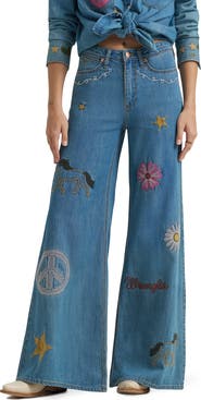 Wrangler x Lainey Wilson Embroidered Cheeky Wide Leg Jeans