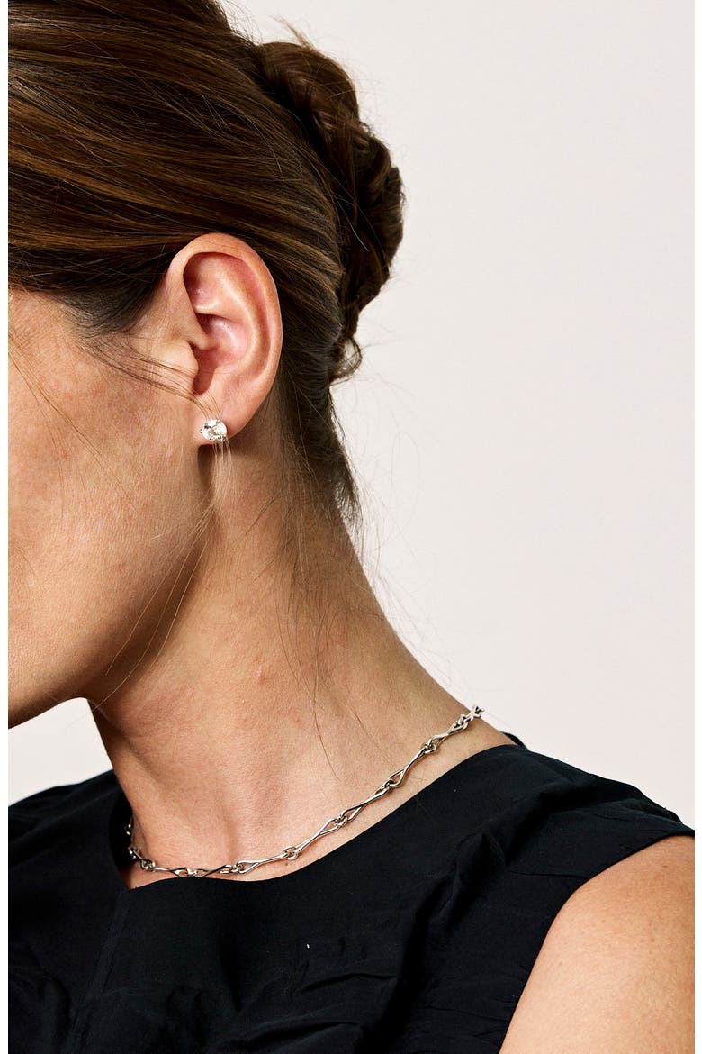 Medium WaterDrop Link Necklace, Alternate, color, STERLING SILVER