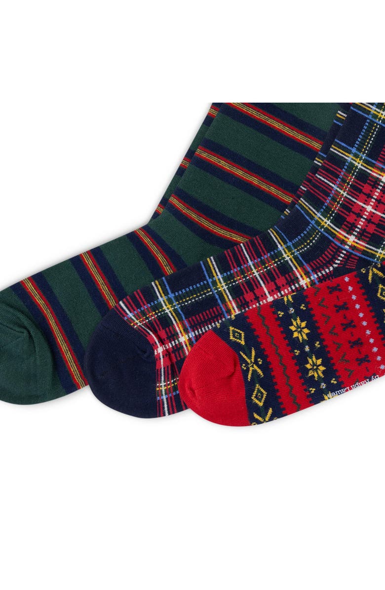 Polo Ralph Lauren Assorted 3-Pack Crew Socks, Alternate, color, Red