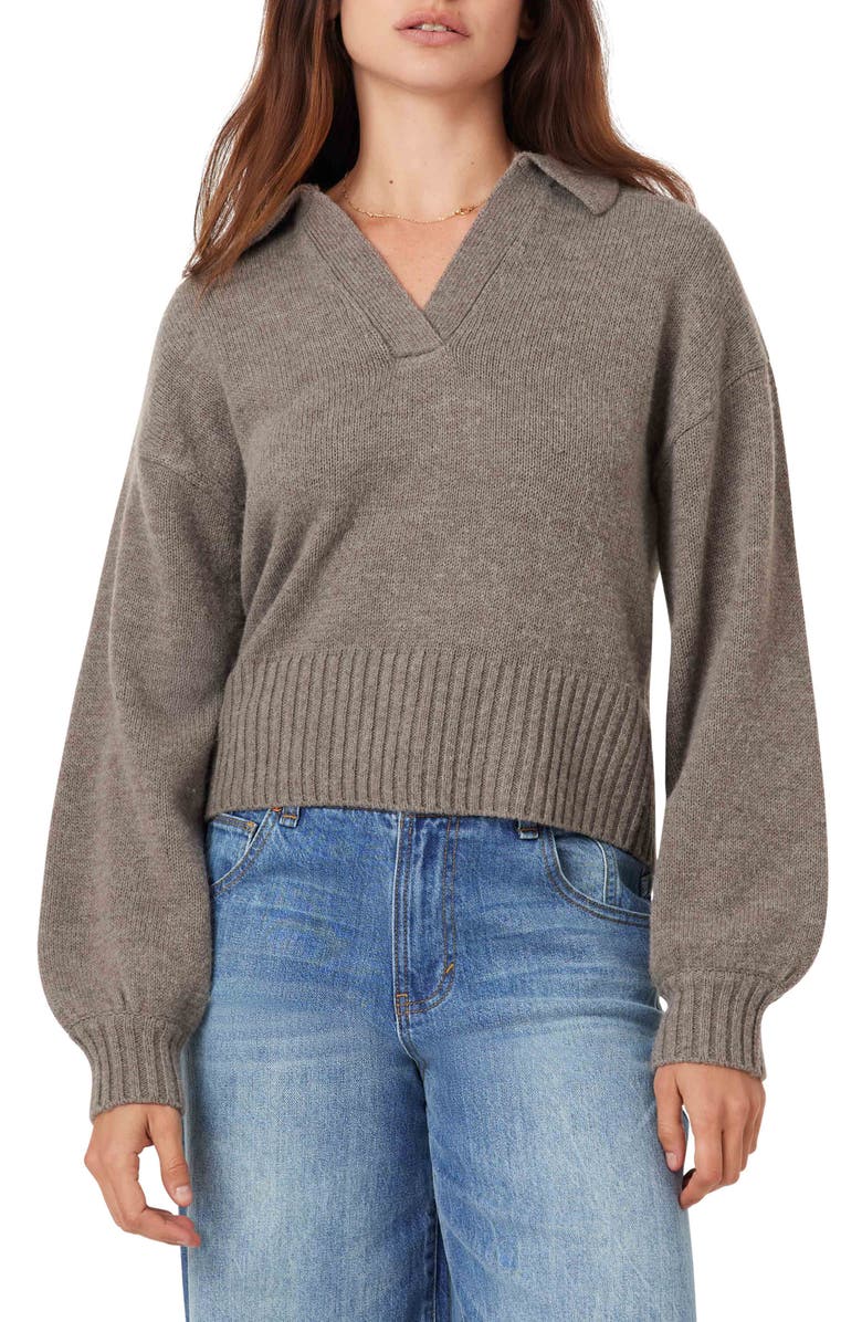 Habitual Spread Collar Sweater, Main, color, Mushroom Heather