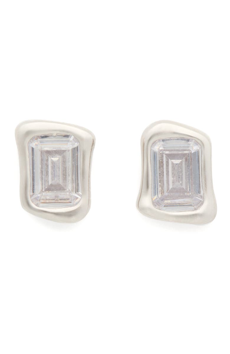 Kate Spade New York molten glass stud earrings, Main, color, Clear/ Silver