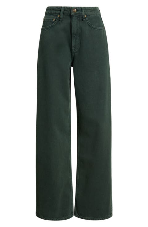 Logan Wide Leg Jeans (Greenstone)