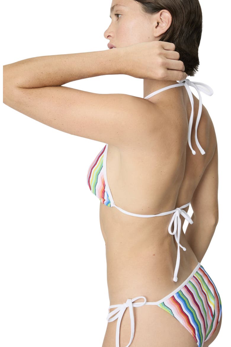 Triangle Bikini In Terry Cloth With Zigzag Print, Alternate, color, Multicoloured