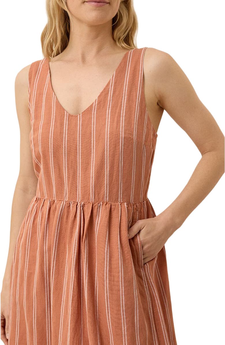 Pact Canopy Linen Easy Tank Dress Made with Organic Cotton, Alternate, color, Hermosa Stripe