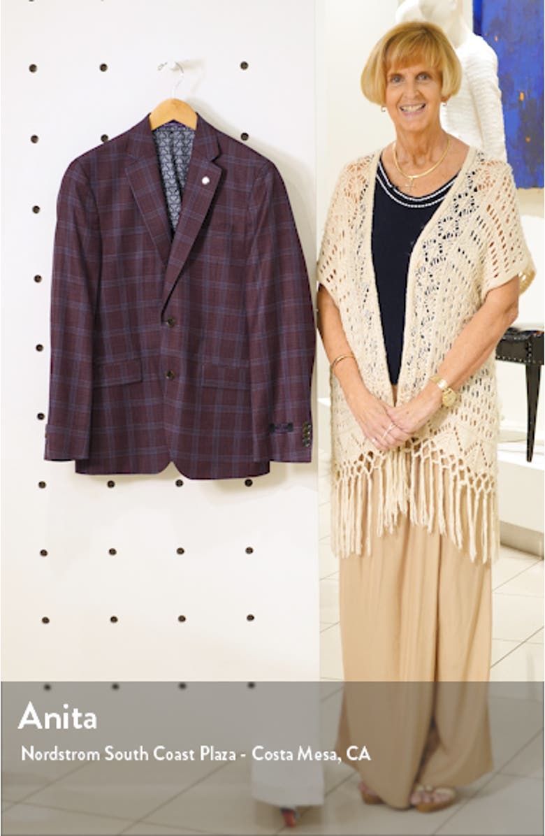 Konan Trim Fit Plaid Wool Sport Coat, sales video thumbnail