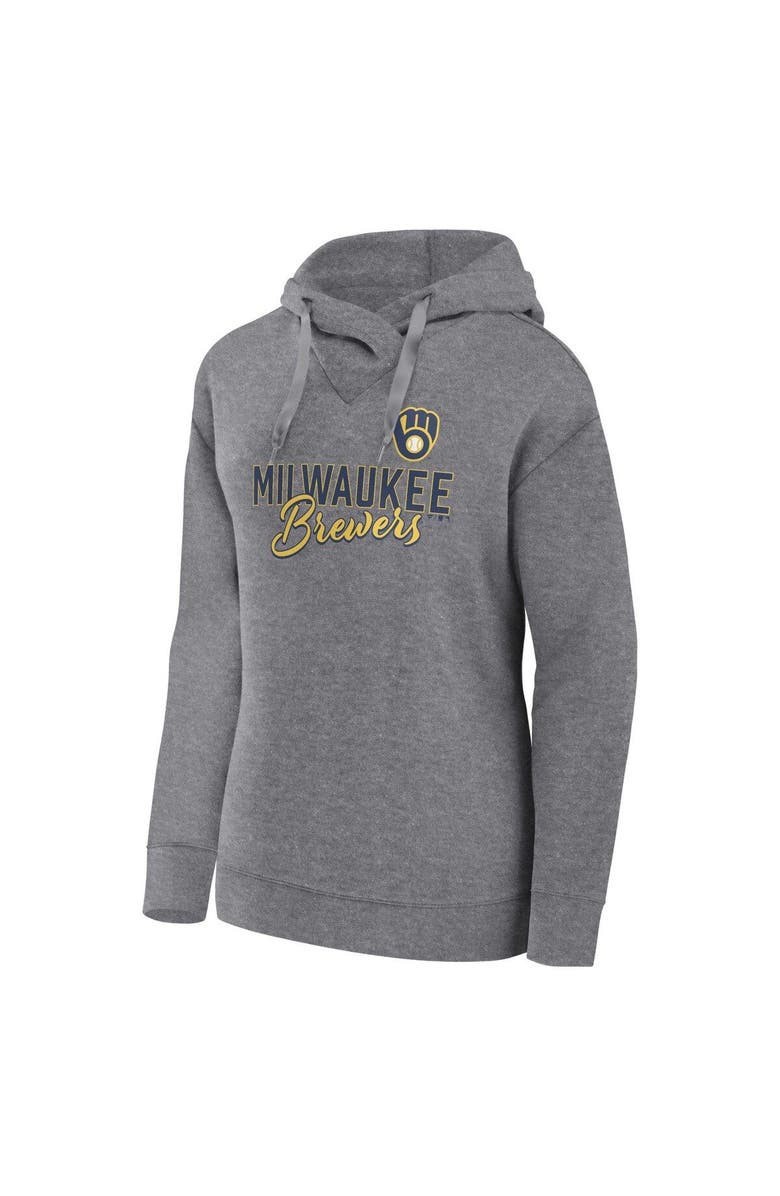PROFILE Women's Profile Heather Gray Milwaukee Brewers Plus Size Pullover Hoodie, Alternate, color,