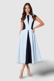 Coast Crepe Color Block Midi Dress