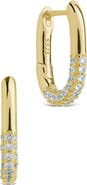 Sterling Forever Elke Shimmer Cubic Zirconia Huggie Hoop Earrings
