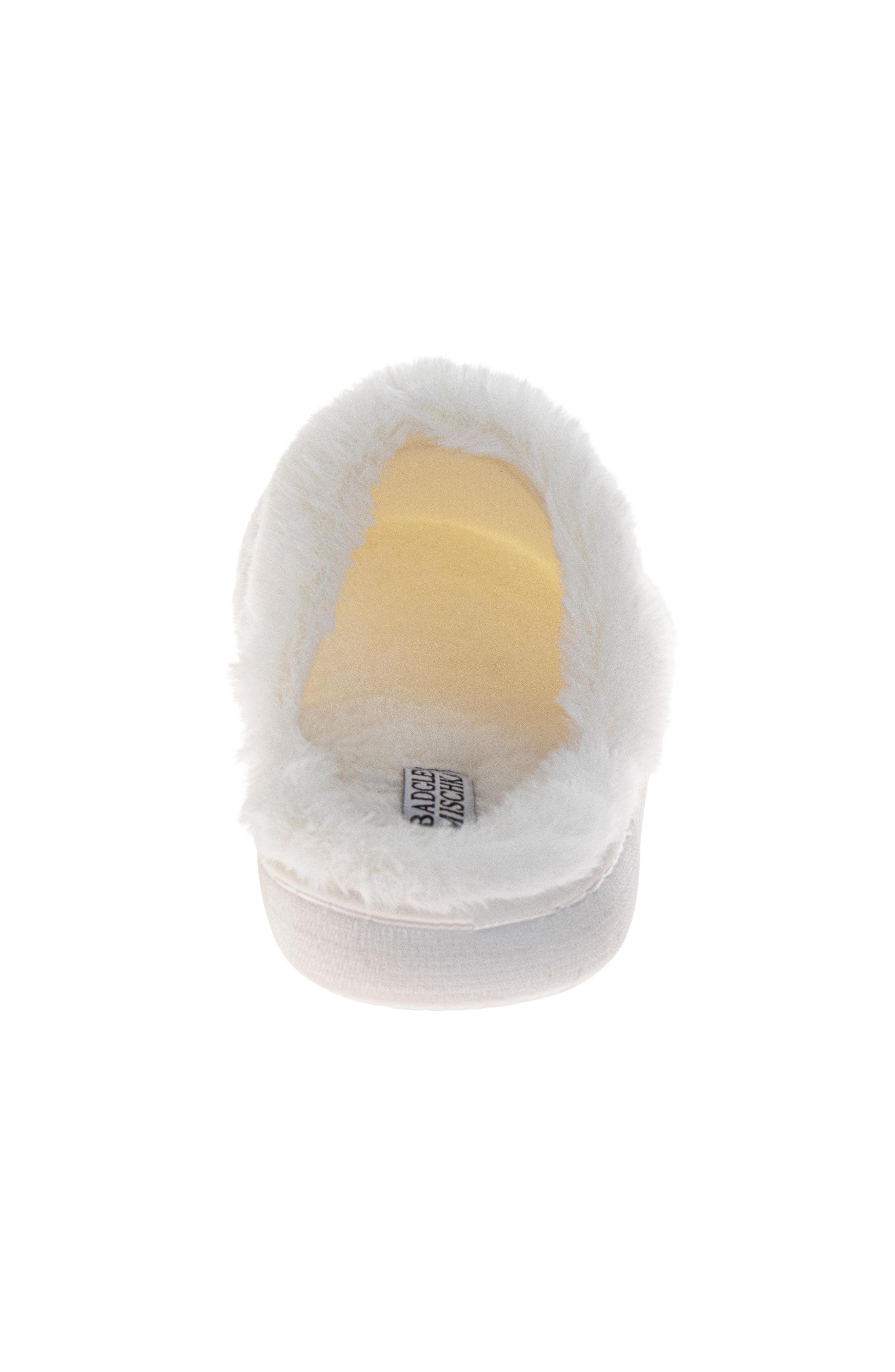 Womens Sparkling Brooch Slippers, Alternate, color, WHITE