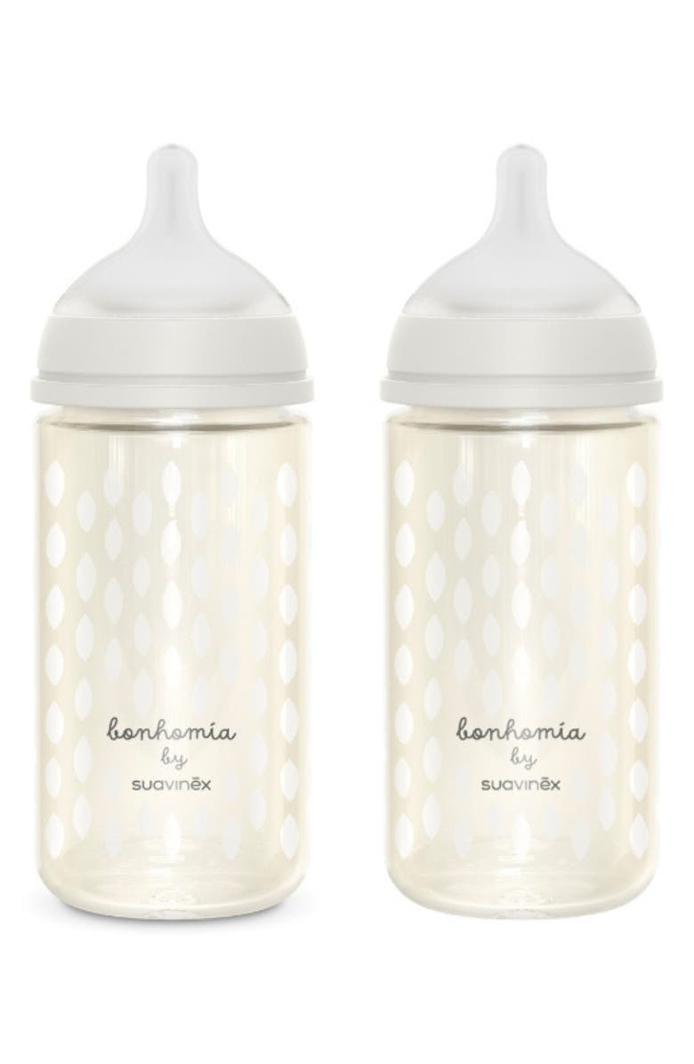 Suavinex Bonhomia SX PRO Set of 2 Glass Bottles, Alternate, color, Beige