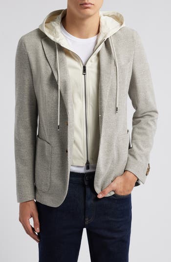 BOSS Hanry Knit Sport Coat with Removable Hooded Bib | Nordstrom