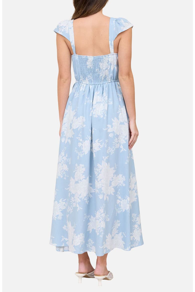 Floral Jacquard Midi Dress, Alternate, color, LIGHT BLUE