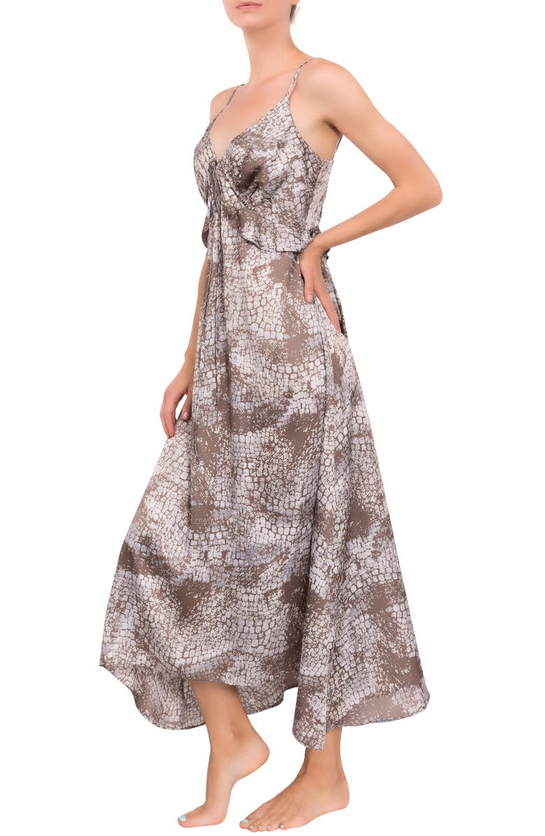 Everyday Ritual Empire Ruffle Satin Nightgown, Alternate, color, 