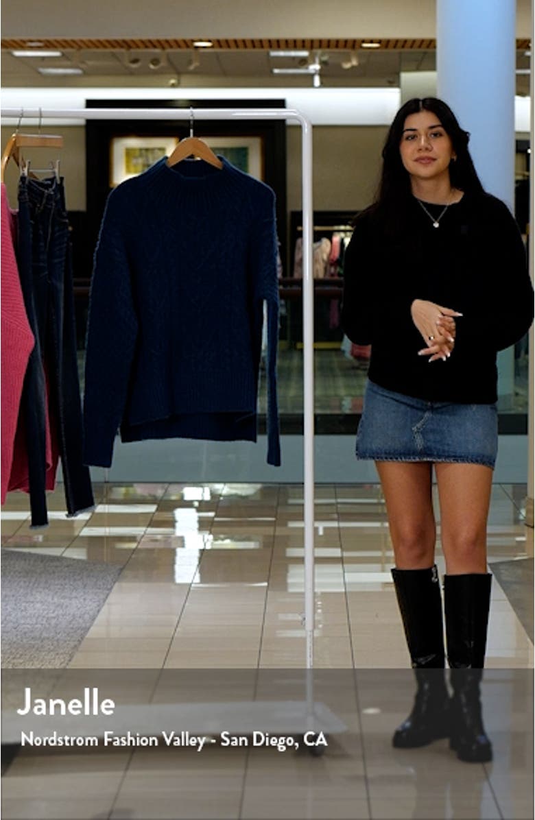 Mock Neck Cable Knit Sweater, sales video thumbnail