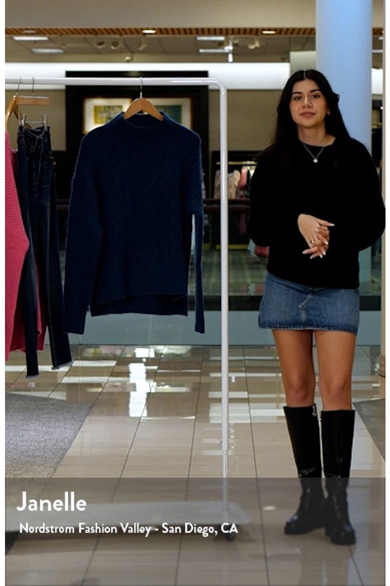 Mock Neck Cable Knit Sweater video