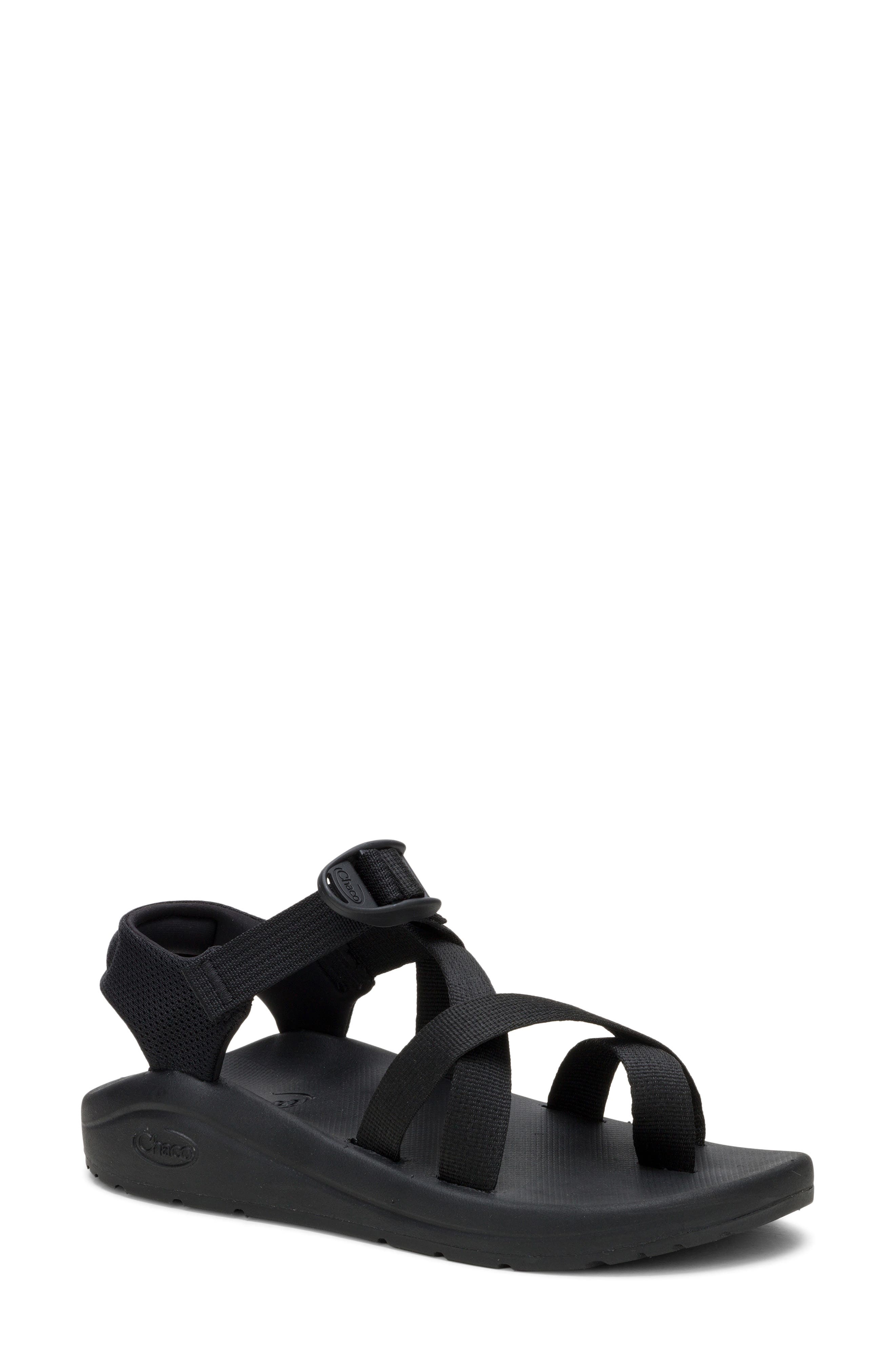 Chaco CushZ Toe Loop Sandal, Main, color, Black