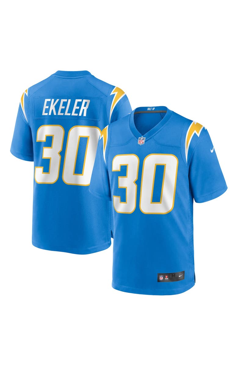 Nike Men's Nike Austin Ekeler Powder Blue Los Angeles Chargers Game Player Jersey, Alternate, color,