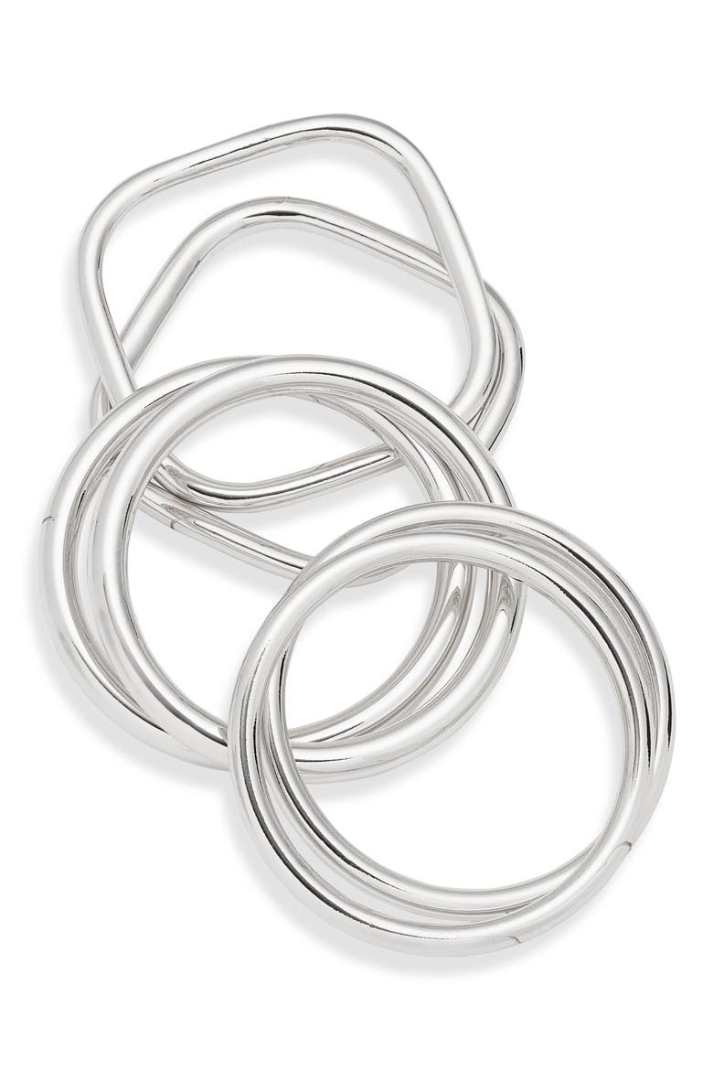 6-Pack Assorted Bangles, Main, color, SILVER