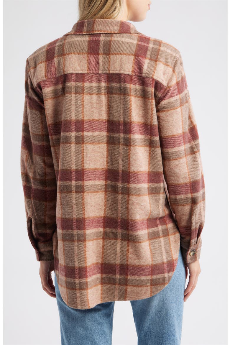 Taelyn Buffalo Plaid Oversize Button-Up Shirt, Alternate, color, MOHOGANY