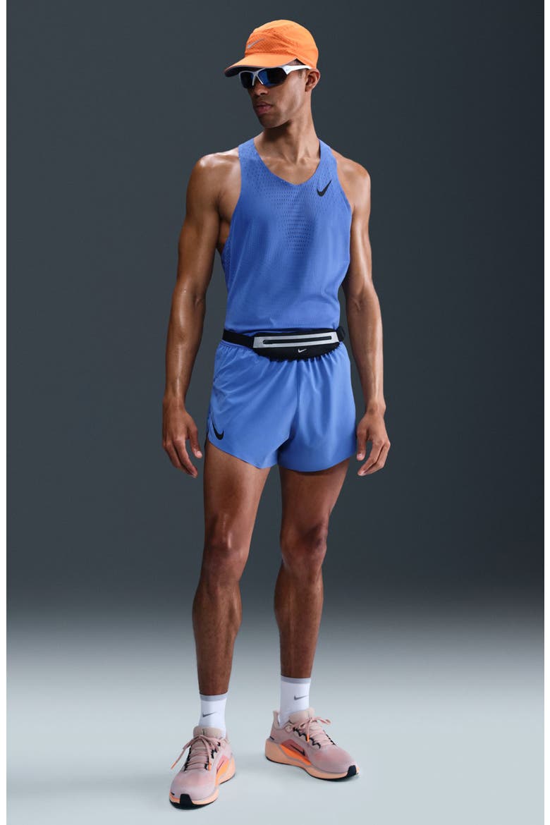 AeroSwift 4-Inch Running Shorts, Alternate, color, COMET BLUE/ BLACK