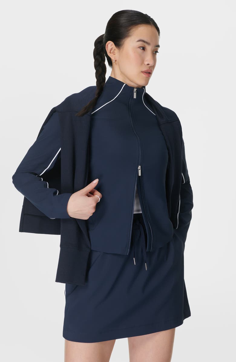 Sweaty Betty Anytime Explorer Stretch Track Jacket, Alternate, color, Navy Blue