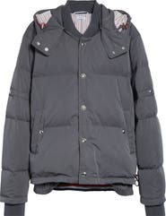 Thom Browne Down Bomber Puffer Jacket with Removable Hood