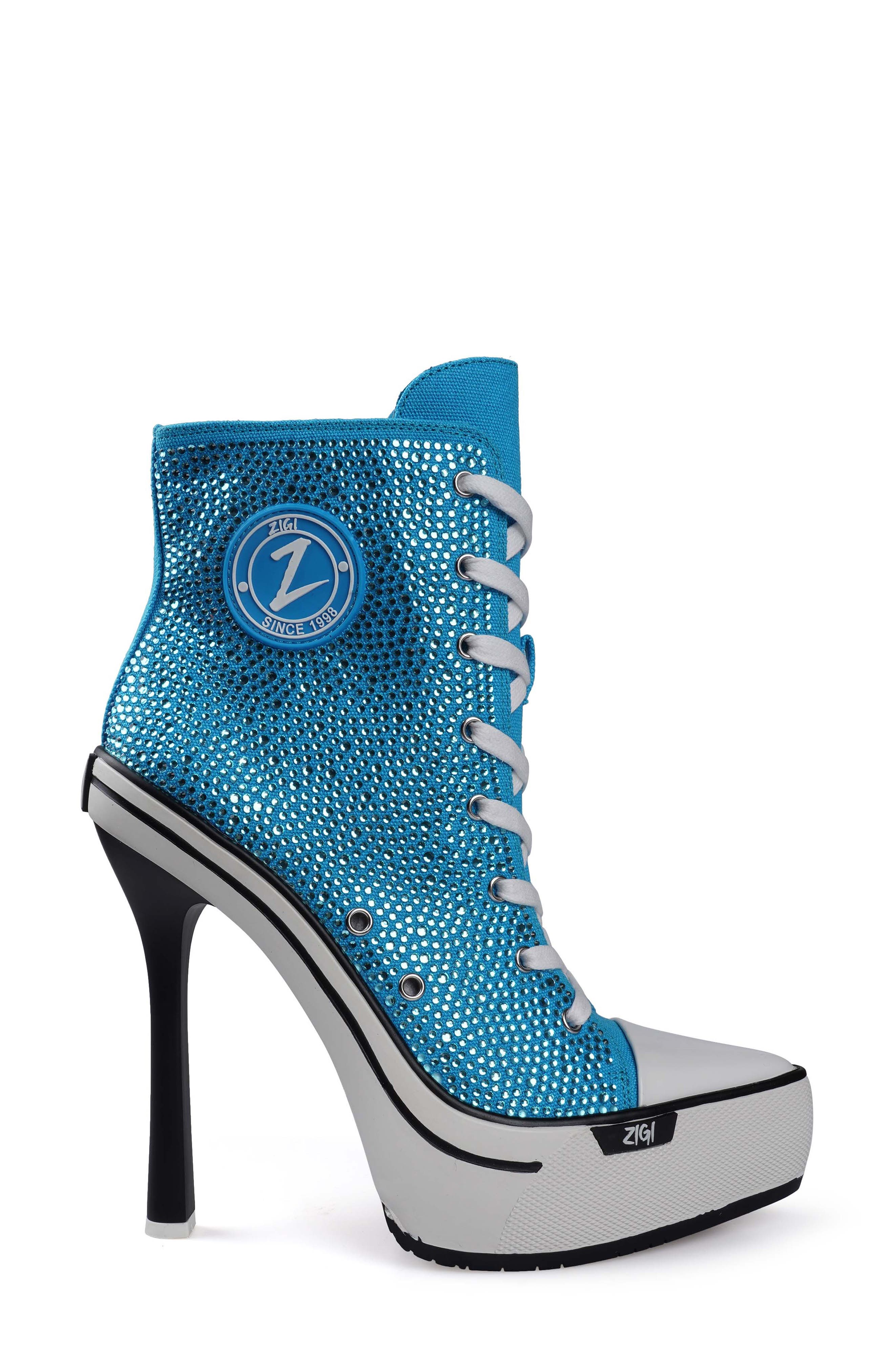 Adiel Platform Bootie, Alternate, color, AQUA CANVAS