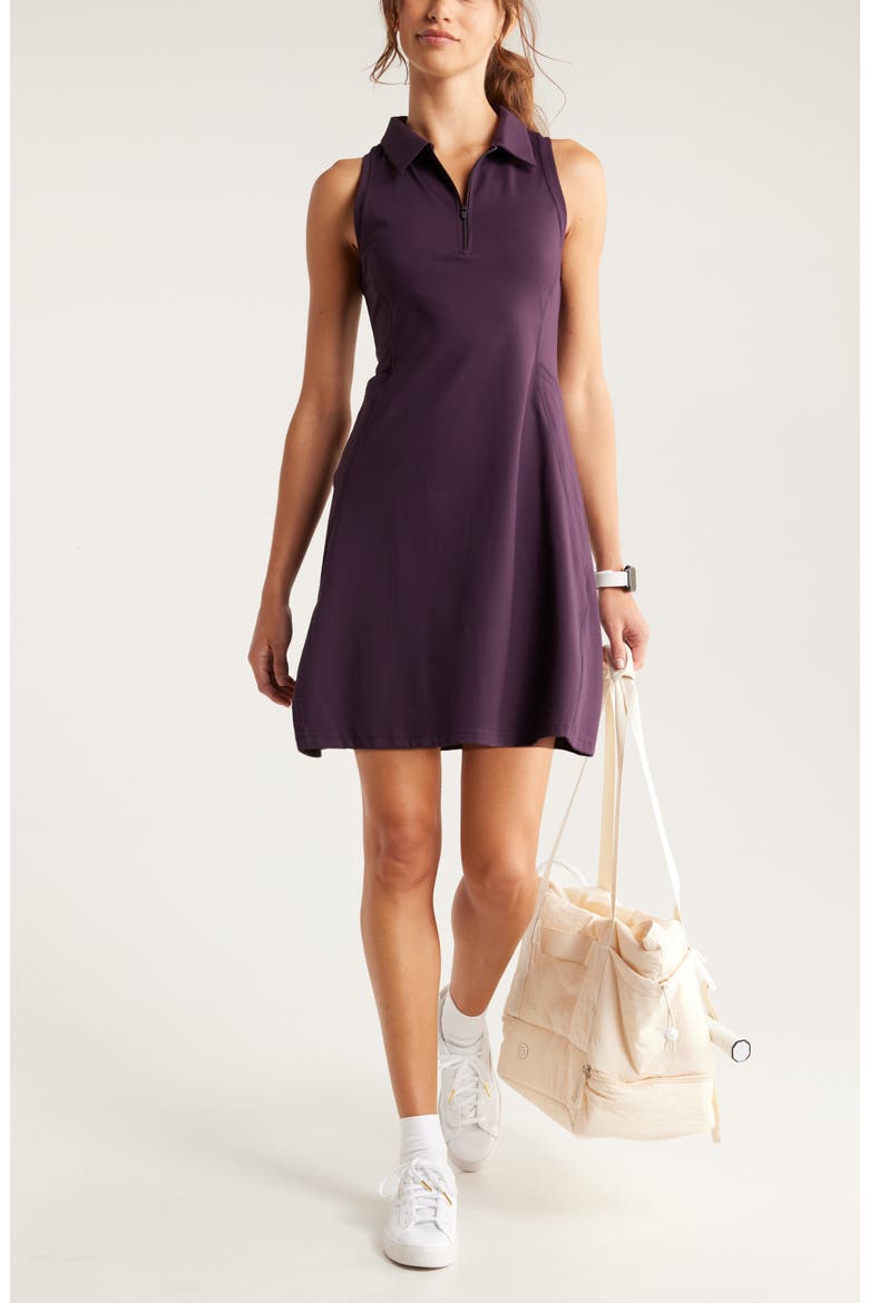 Sport Sleeveless Polo Dress, Alternate, color, PURPLE NEBULA