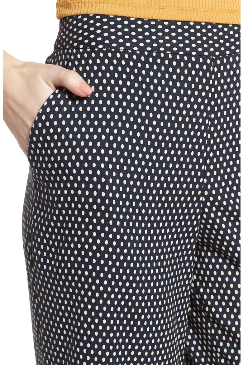 Crop Wide Leg Pants, Alternate, color, NAVY BLUE PAINTERLY DOT