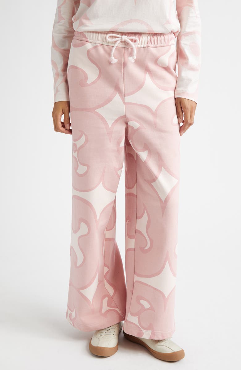 Marimekko Naturaali Keidas Kioski French Terry Sweatpants, Main, color, Light Pink Off White