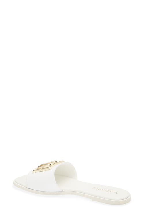 Valentino By Mario Valentino Mia Vlogo Slide Sandal In White