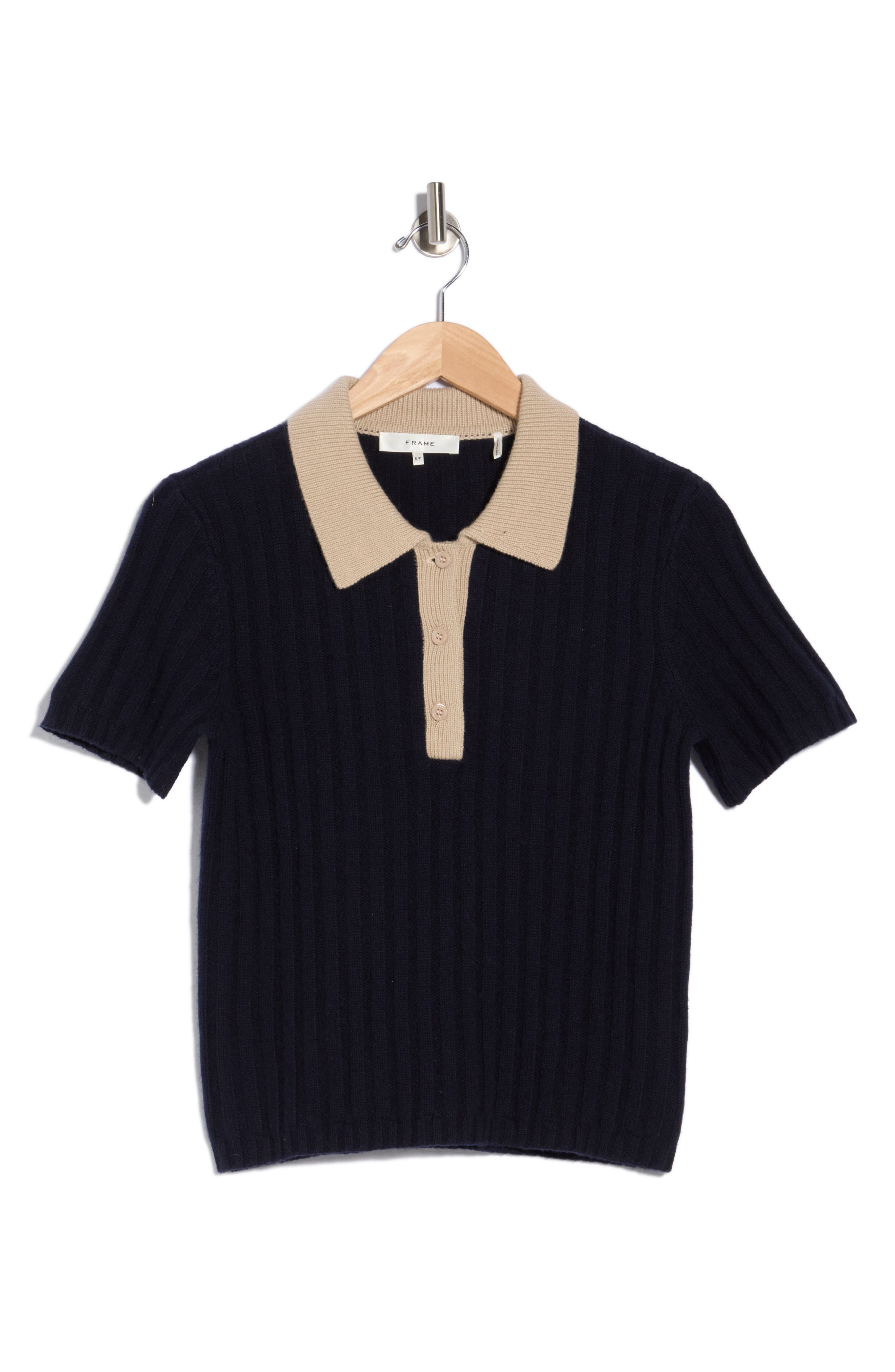 Contrast Trim Polo Sweater