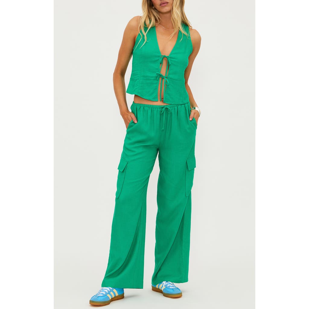 Beach Riot Amara Drawstring Cargo Cover-up Pants In Mediterranean Mint